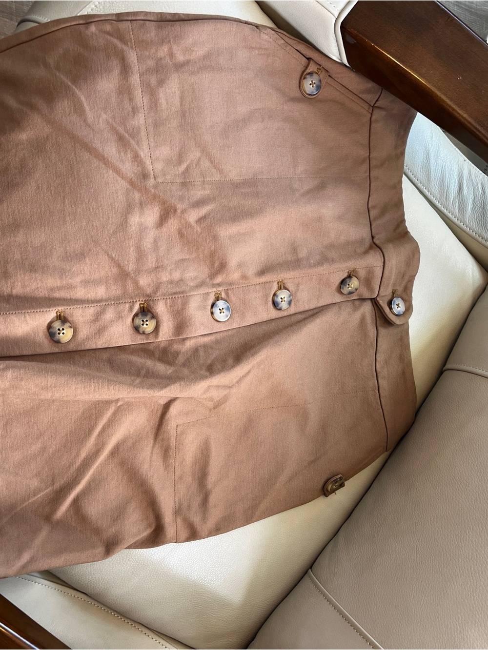 J. Jill Button-Front Mini Skirt in Warm Brown